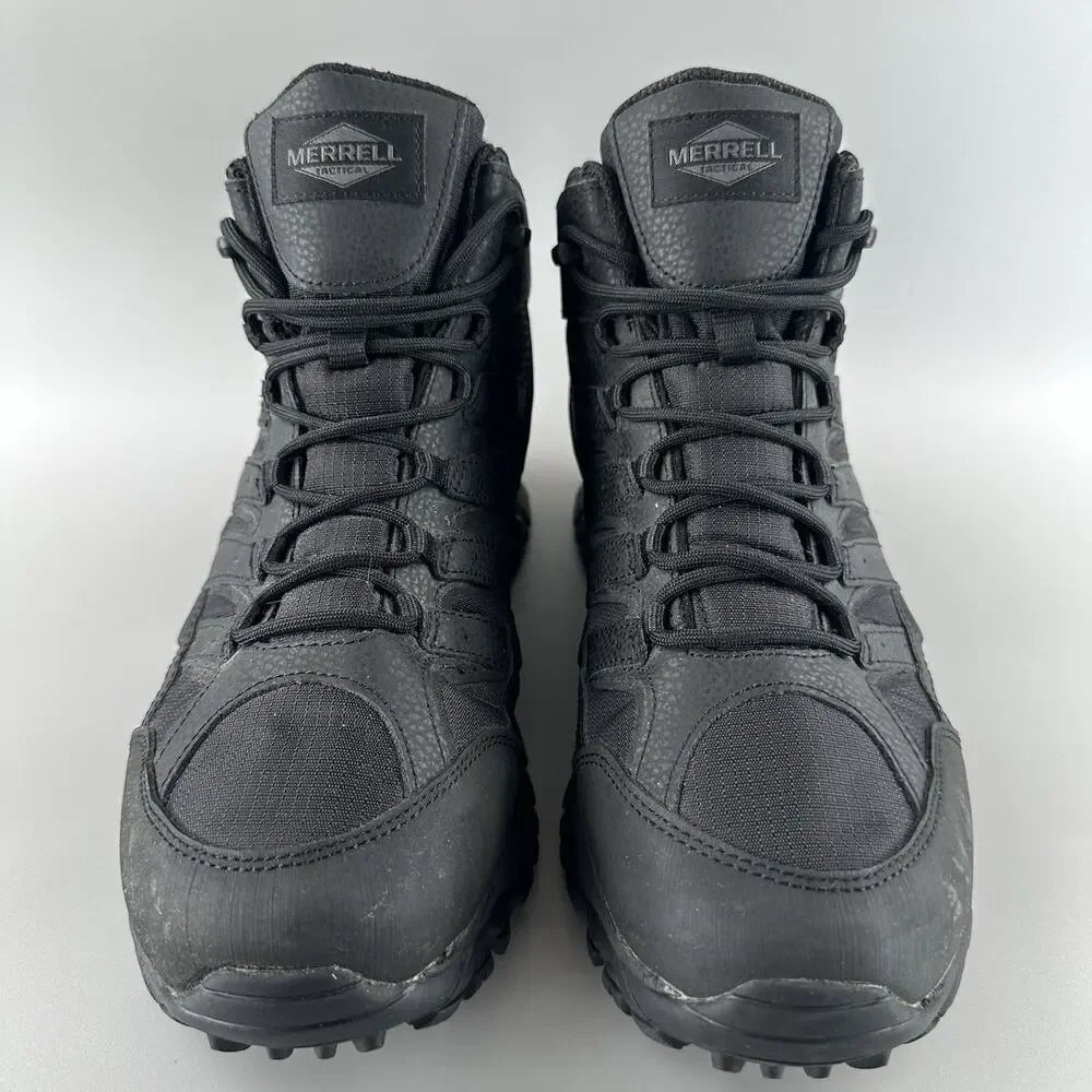 Merrell Moab 2 Mid Tactical Men Size 10.5 Black Waterproof Vibram Boots J15853